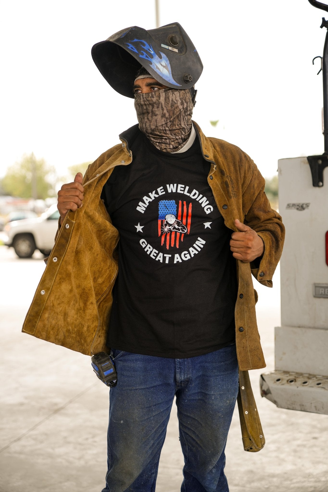 Patriotic American Welding 100% Cotton Tee - Make Welding Great Again - RGV Innovative Welding